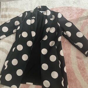 Chico's Black and Cream Polka Dot Blazer